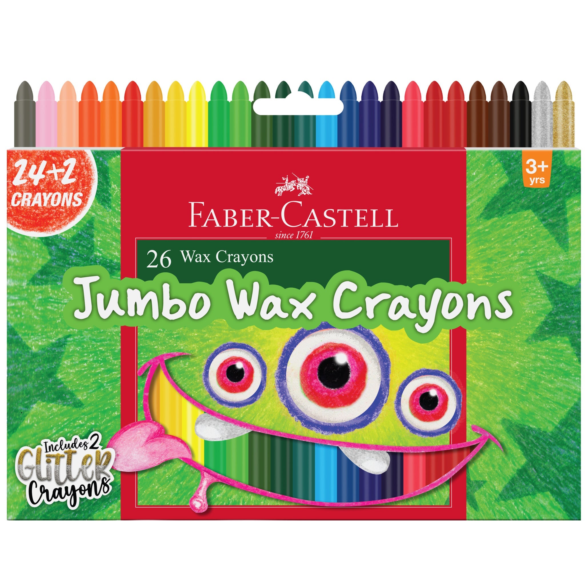 Jumbo Wax Crayons w/ Two Glitter Crayons 26Ct Set - #FC120075
