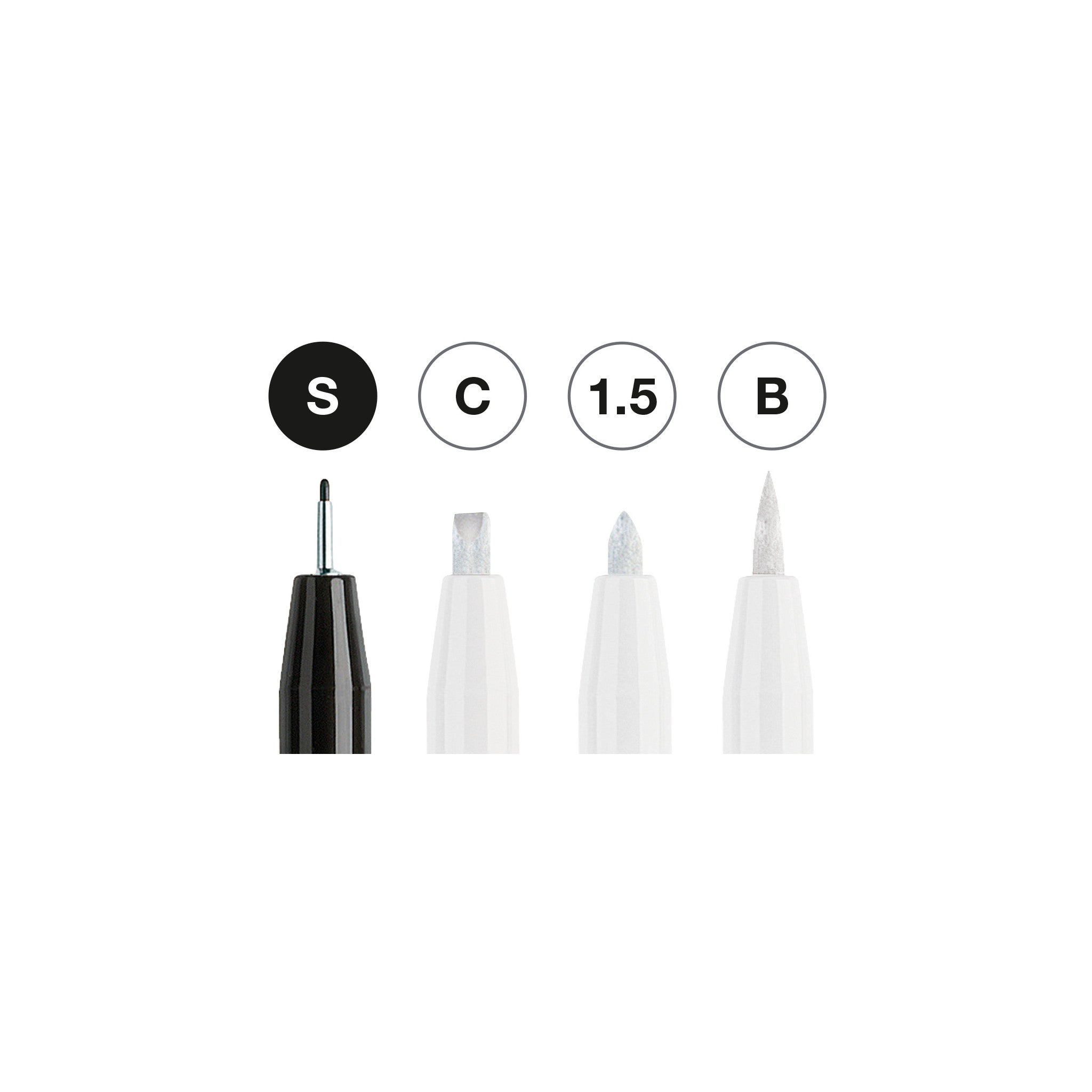 Pitt Artist Pen, Black & White - Wallet of 4 - #FC167151