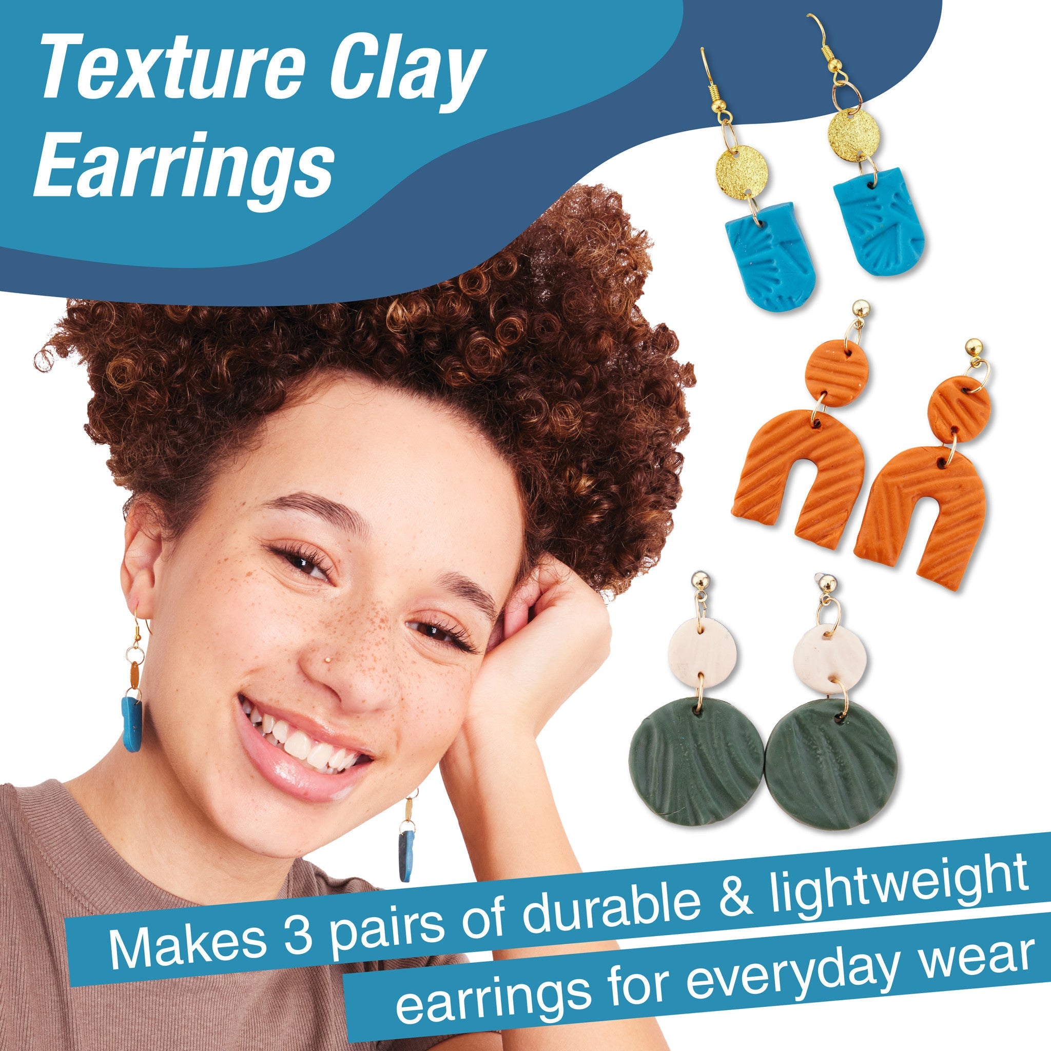 Texture Clay Earrings - #FC770423