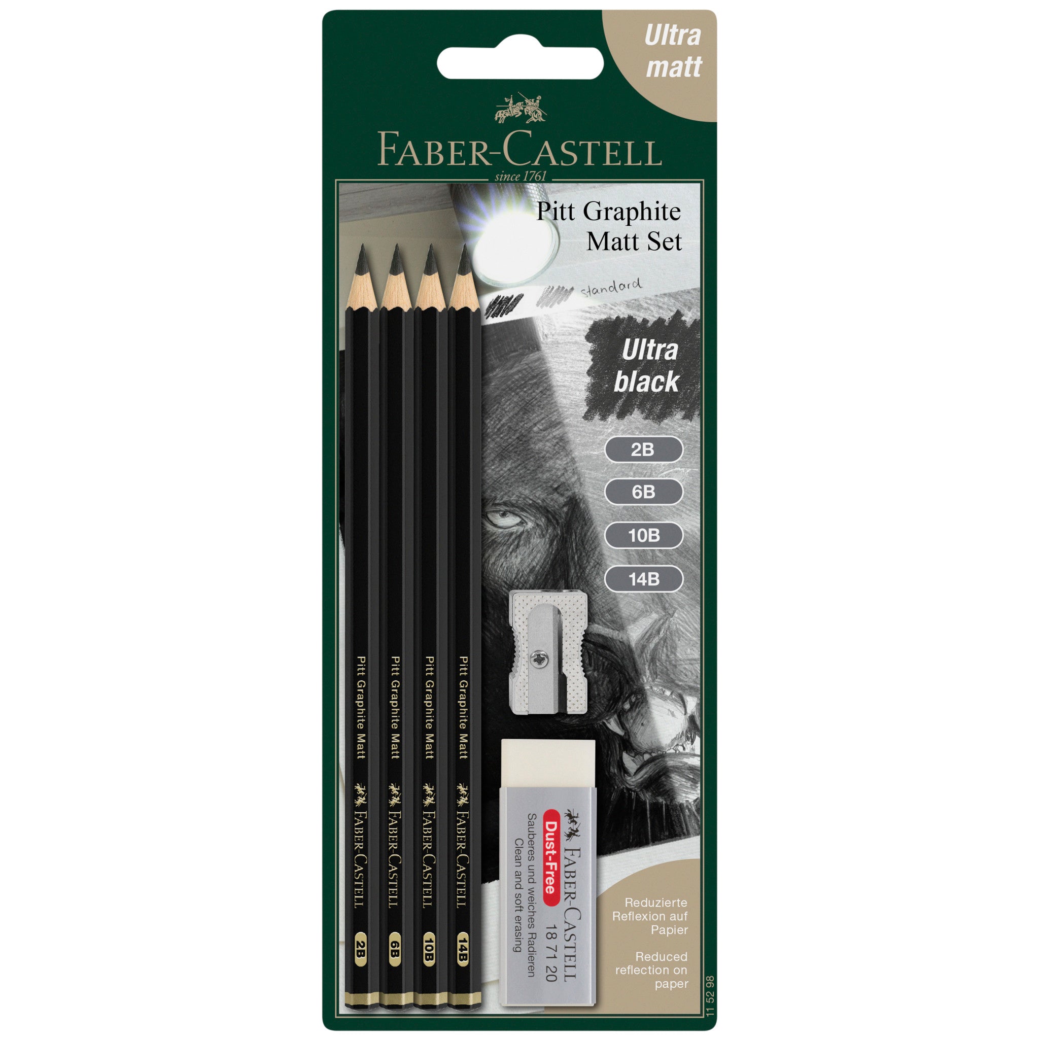 Pitt Graphite Matte, Sketching Set (2B, 6B, 10B, 14B) - #FC115298