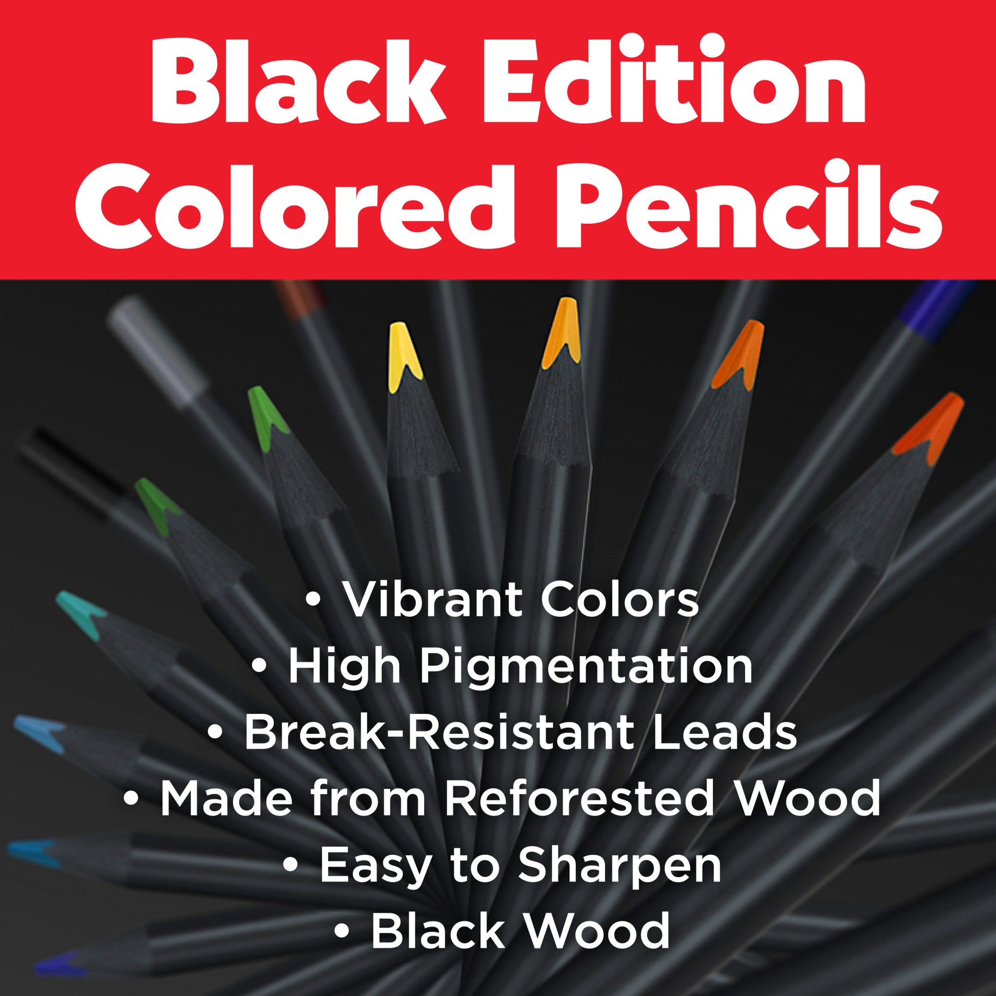 Black Edition Colored Pencils, Tin of 12 - #FC116413