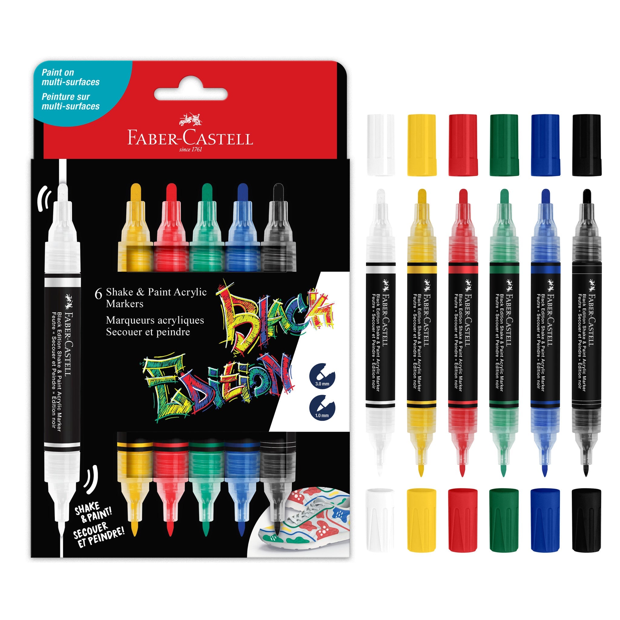 Black Edition Shake & Paint Markers - 6ct Classic - #FC285507