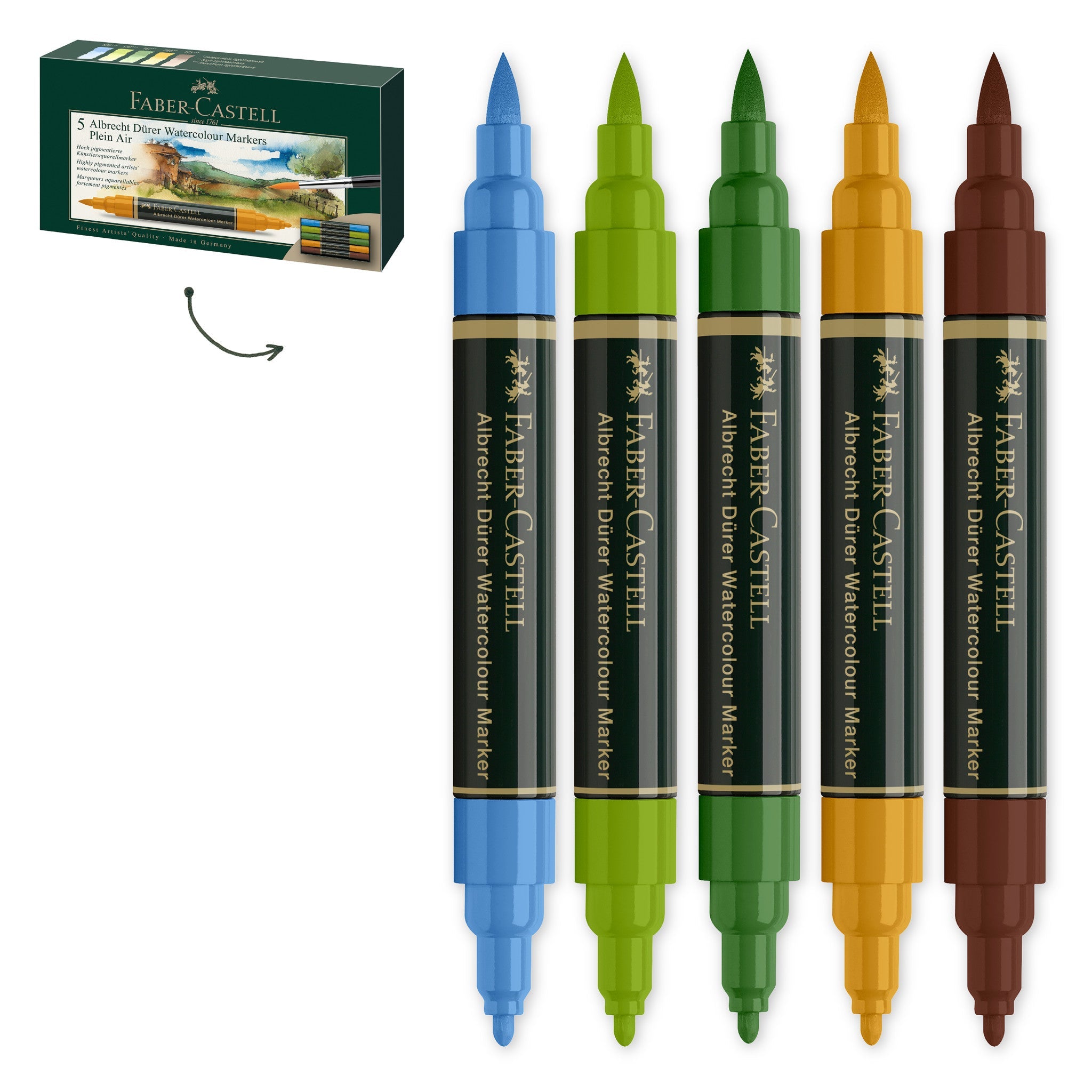 Albrecht Dürer Watercolor Markers, Plein Air - Wallet of 5 - #FC160309