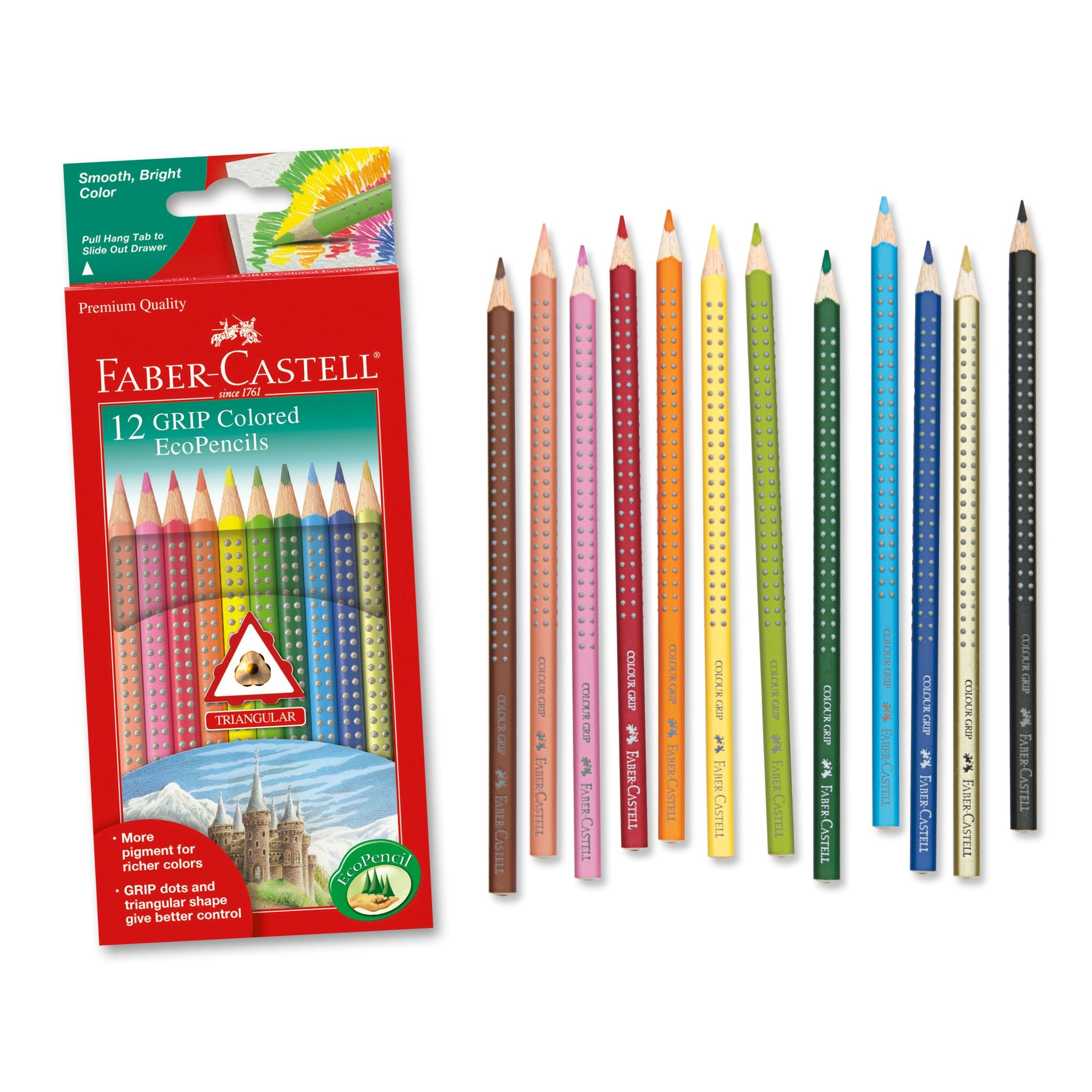 12 Grip Colored EcoPencils - #FC9121012