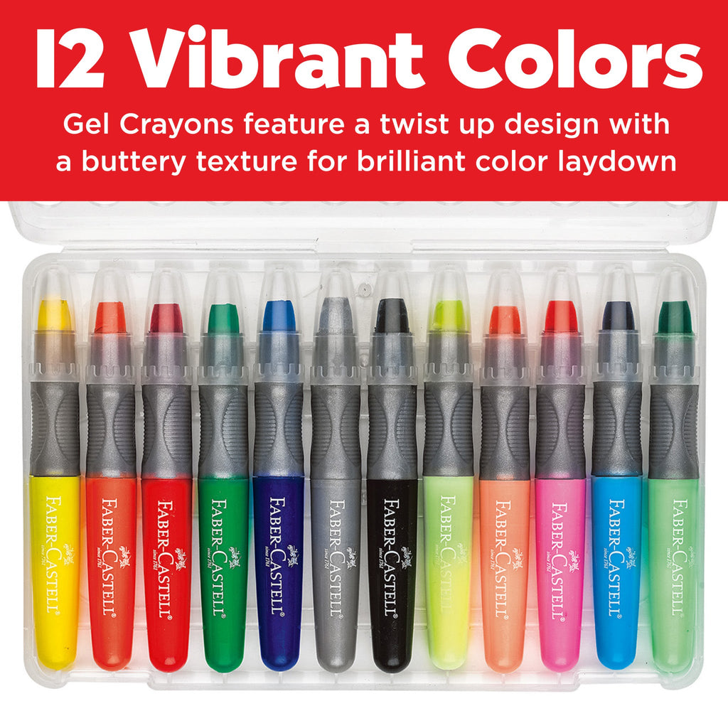 12 Gel Crayons in Storage Case - #FC14592