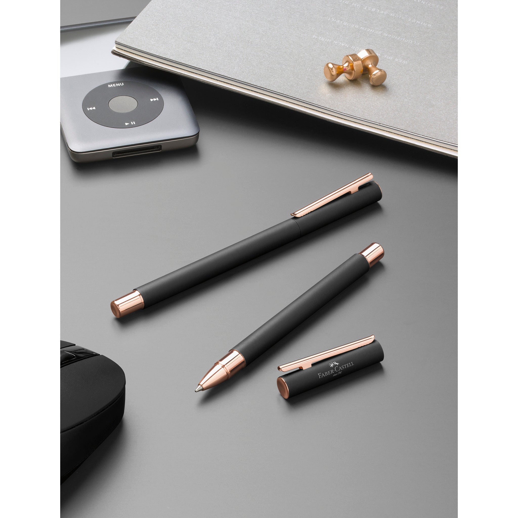NEO Slim Rollerball Pen, Black Matte & Rose Gold - #FC343114