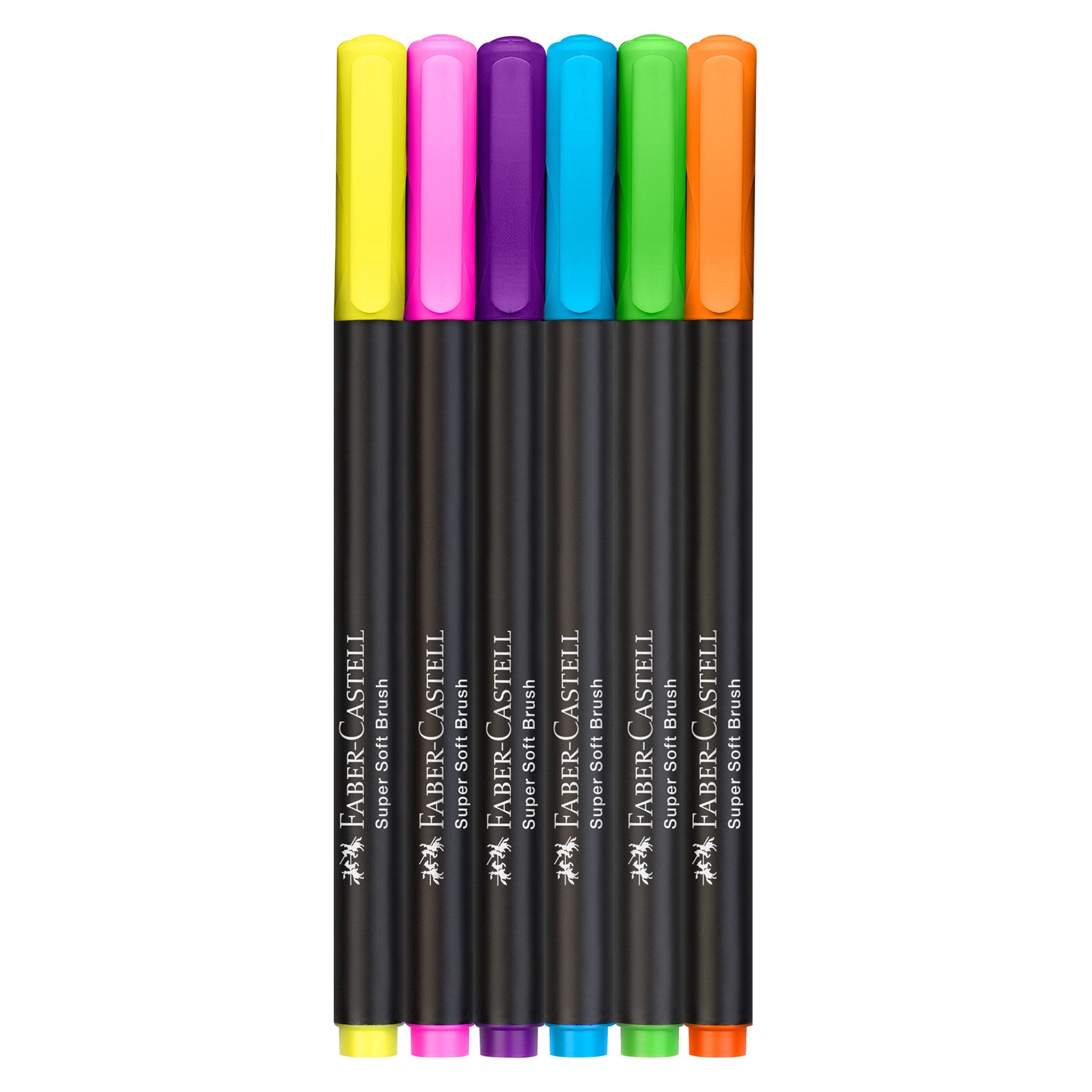 Black Edition Super Soft Brush Pens 6Ct Neon - #FC556081