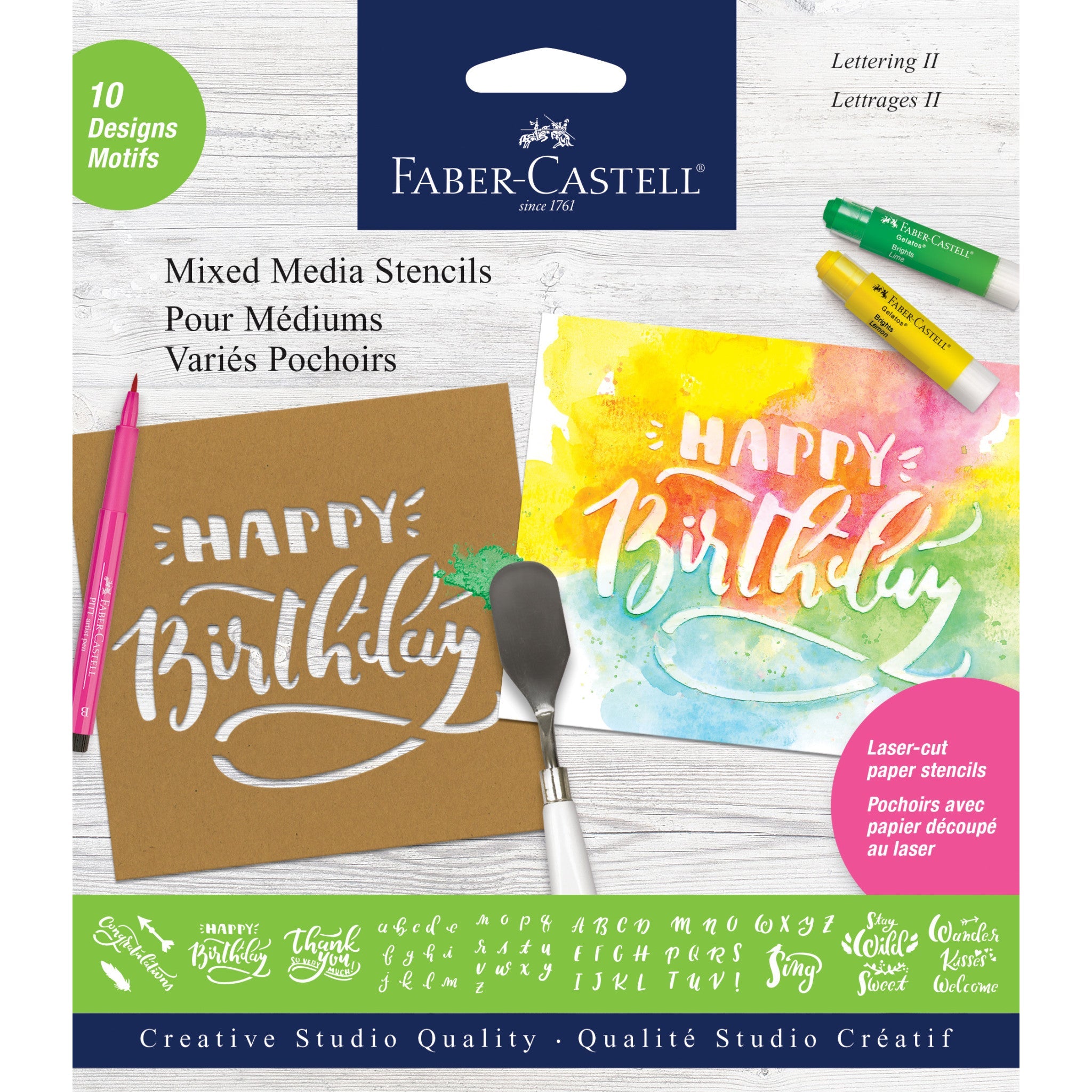 Mixed Media Stencils - Lettering II - #FC770606
