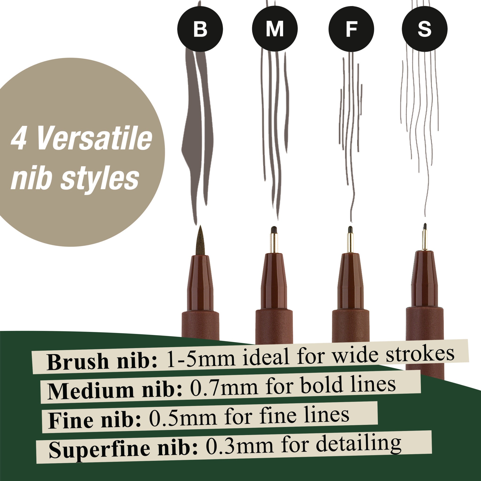 Pitt Artist Pen, #175 Dark Sepia (S, F, M, B) - #FC167101