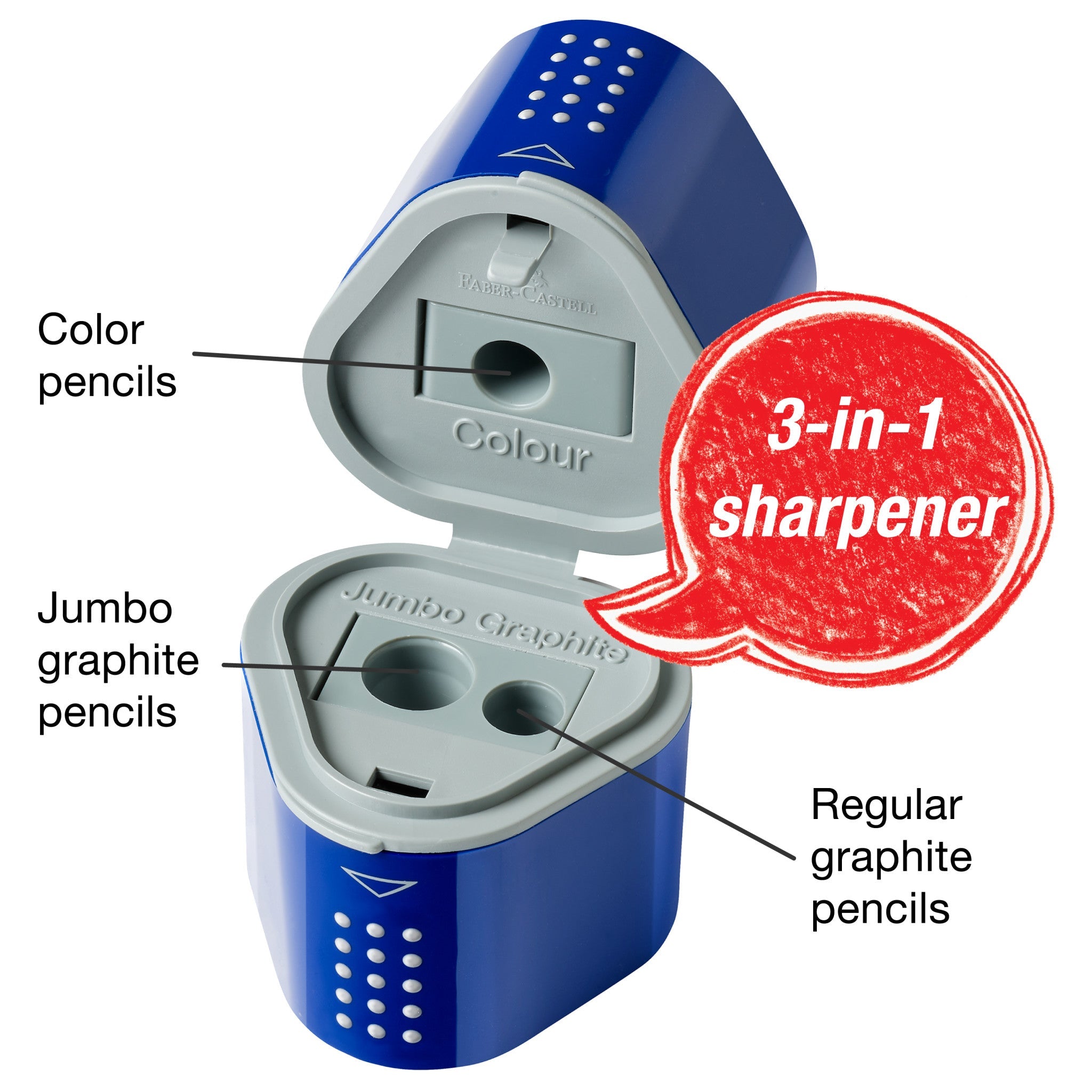 Grip Trio Pencil Sharpener, Assorted Colors - #FC280175