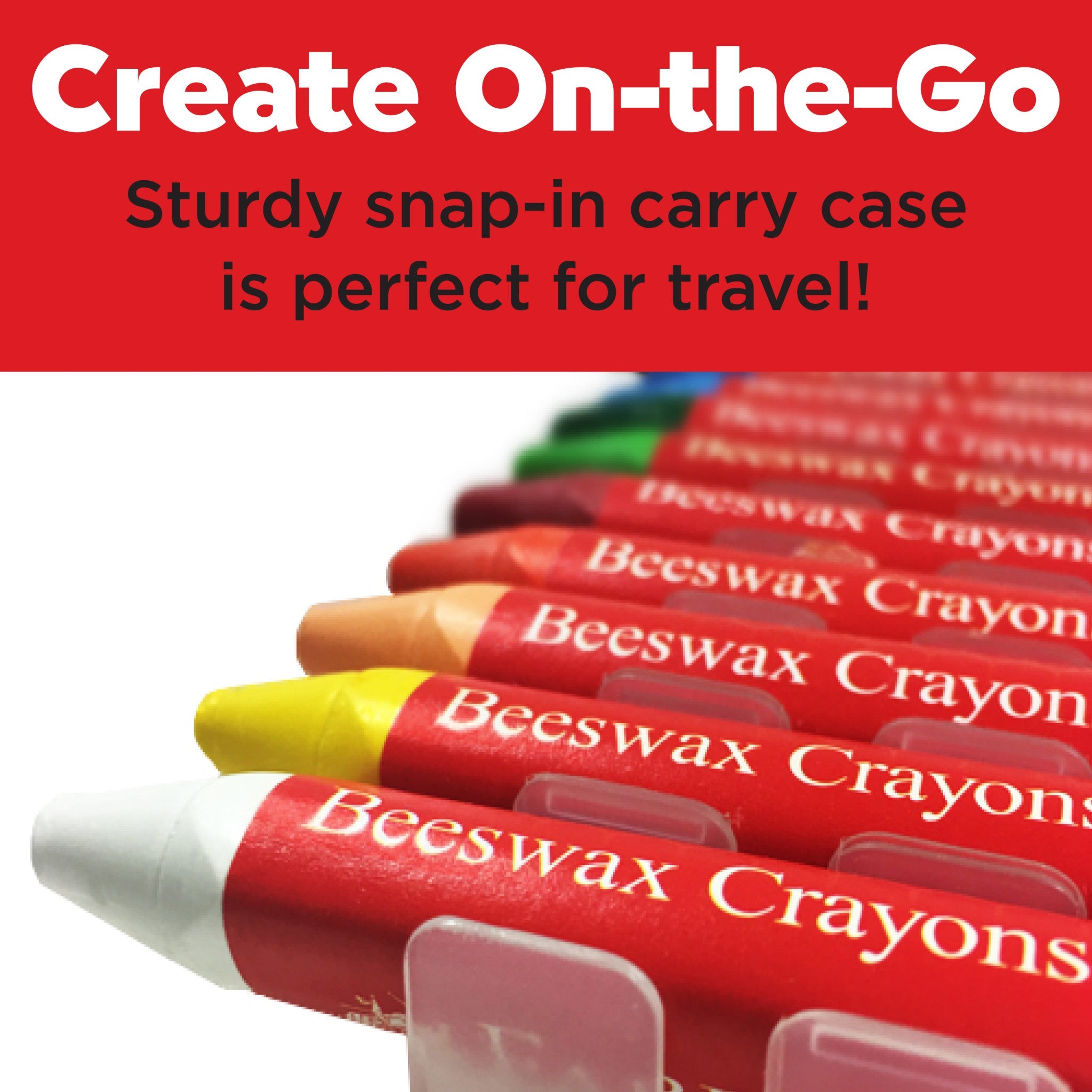 12 Brilliant Beeswax Crayons in Storage Case - #FC129112
