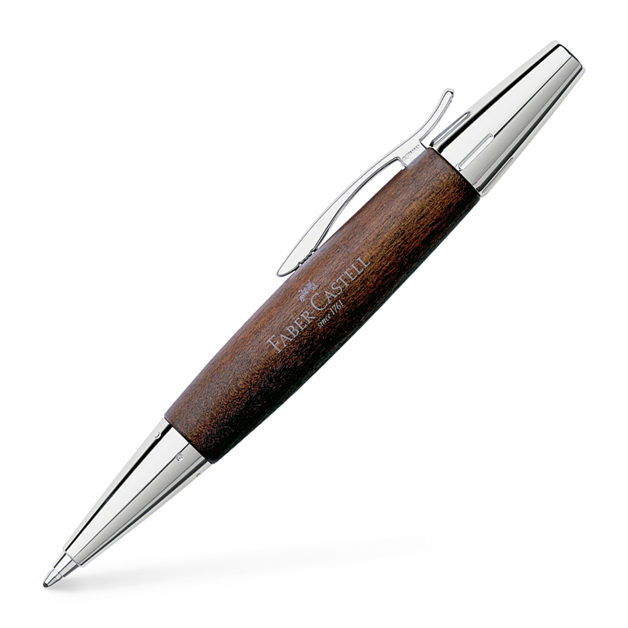 e-motion Ballpoint Pen, Wood & Polished Chrome - Dark Brown - #FC148381