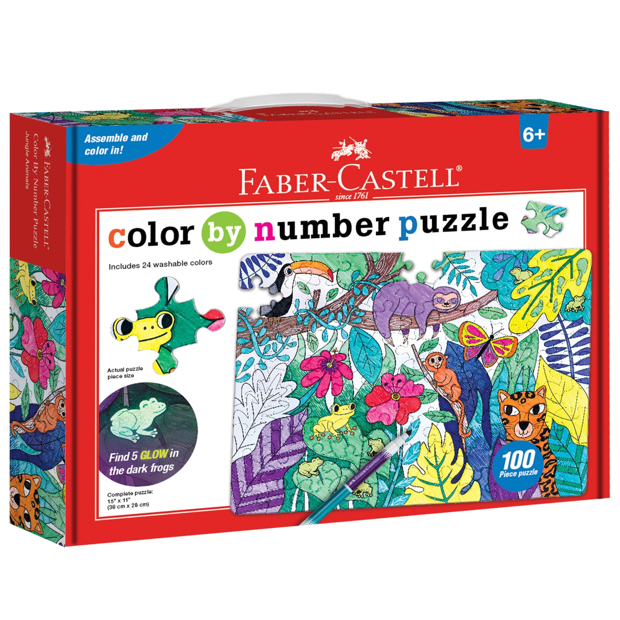 Color by Number Puzzle - Jungle Animals - #FC14359