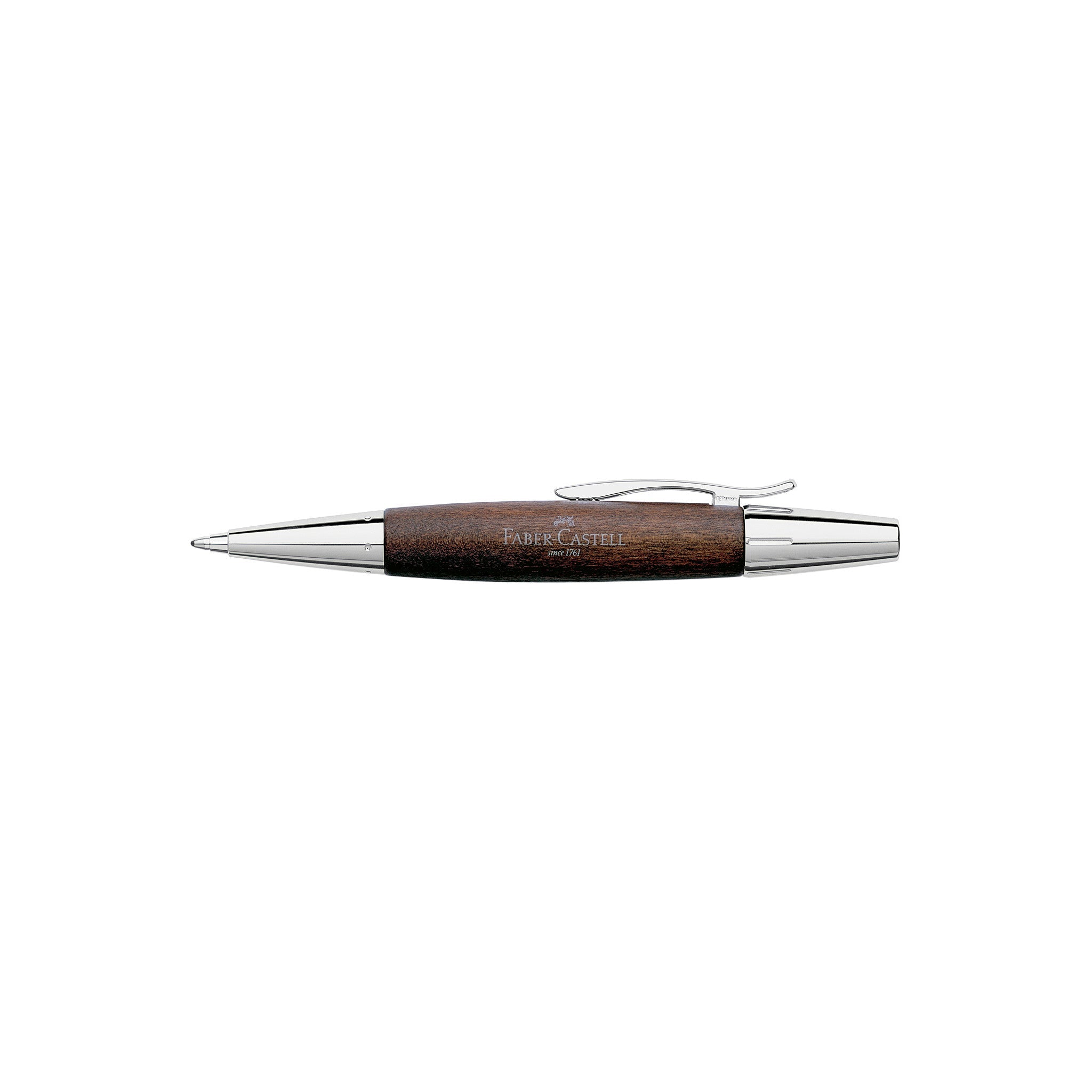 e-motion Ballpoint Pen, Wood & Polished Chrome - Dark Brown - #FC148381