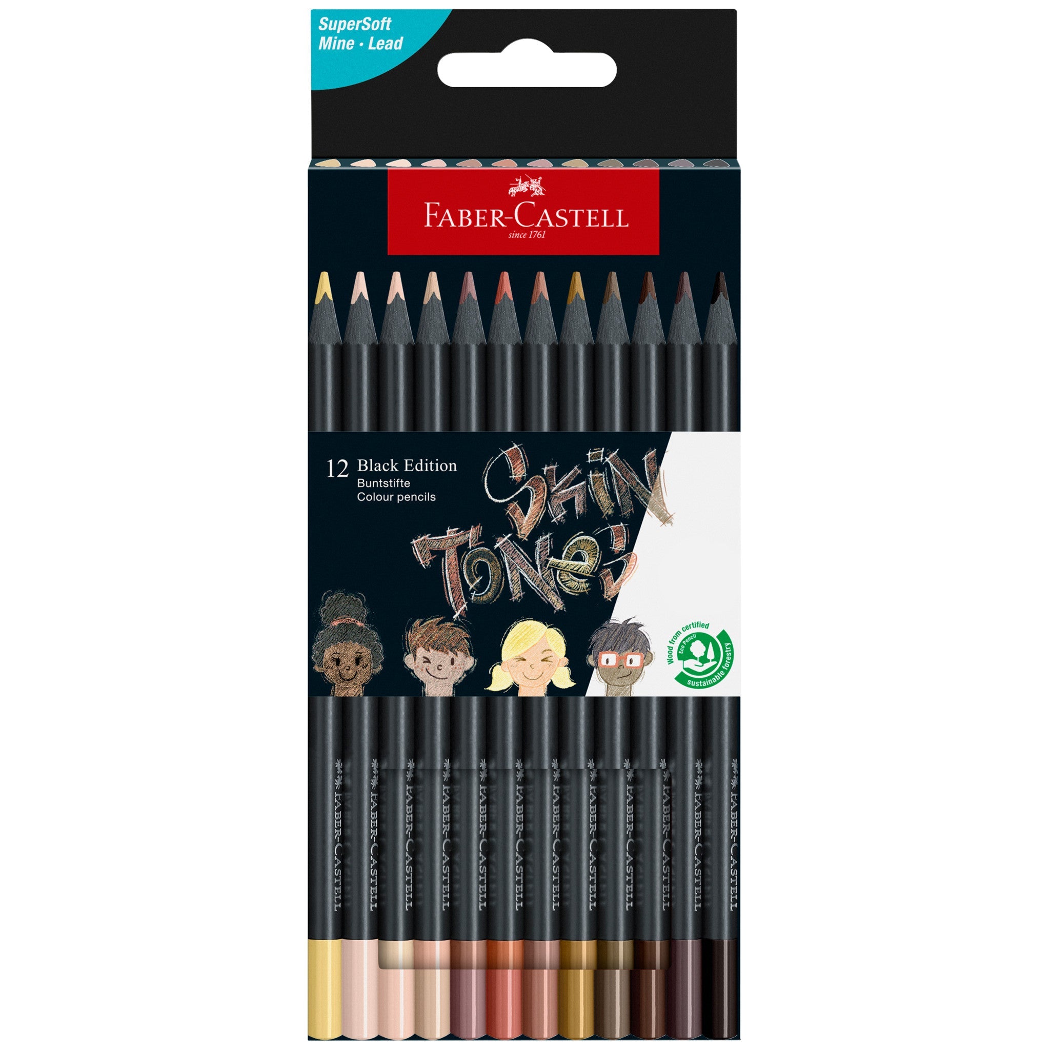 Black Edition Colored Pencils, Skin Tones - Box of 12 - #FC116414