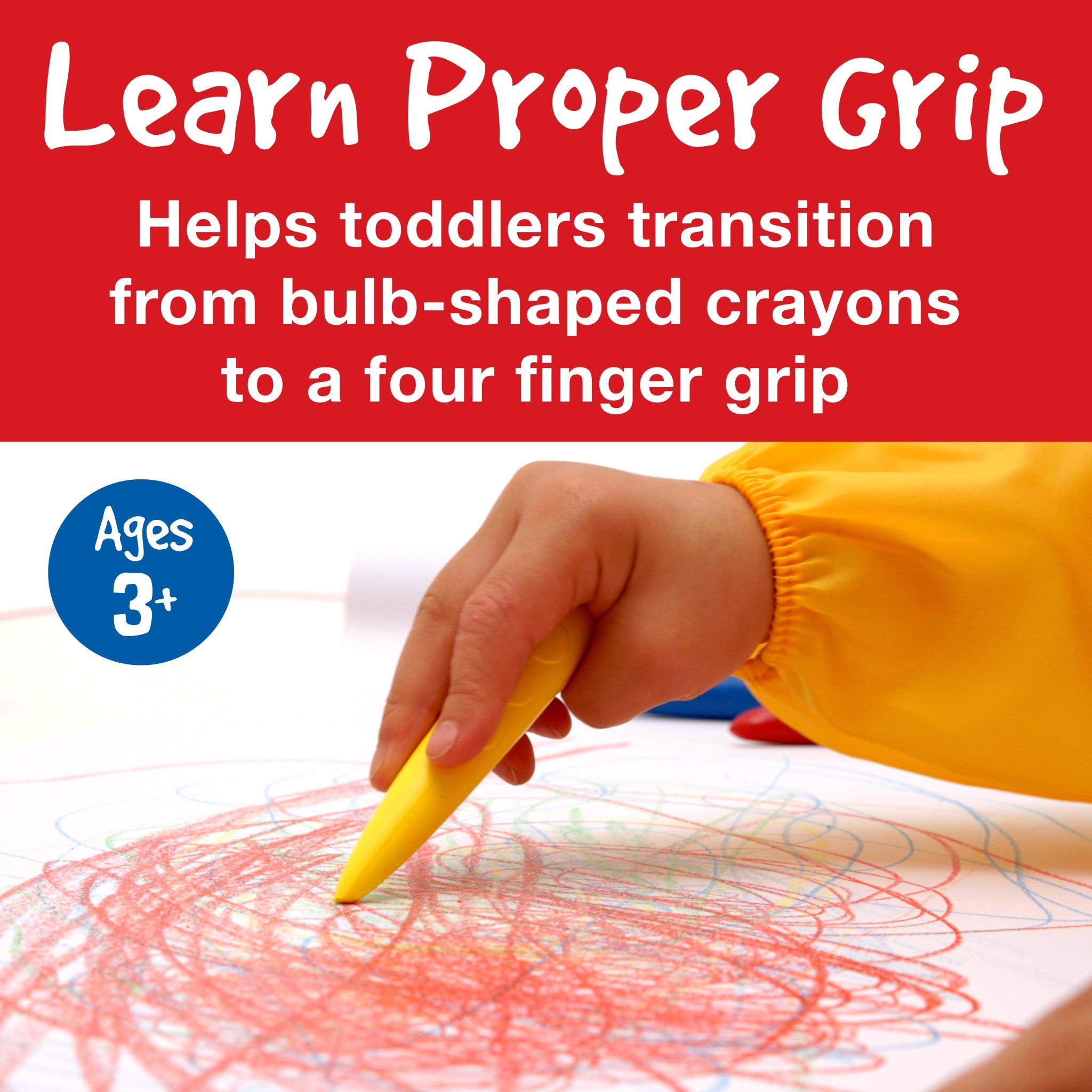 Little Creatives 6 Easy Grip Finger Crayons - #FC122606
