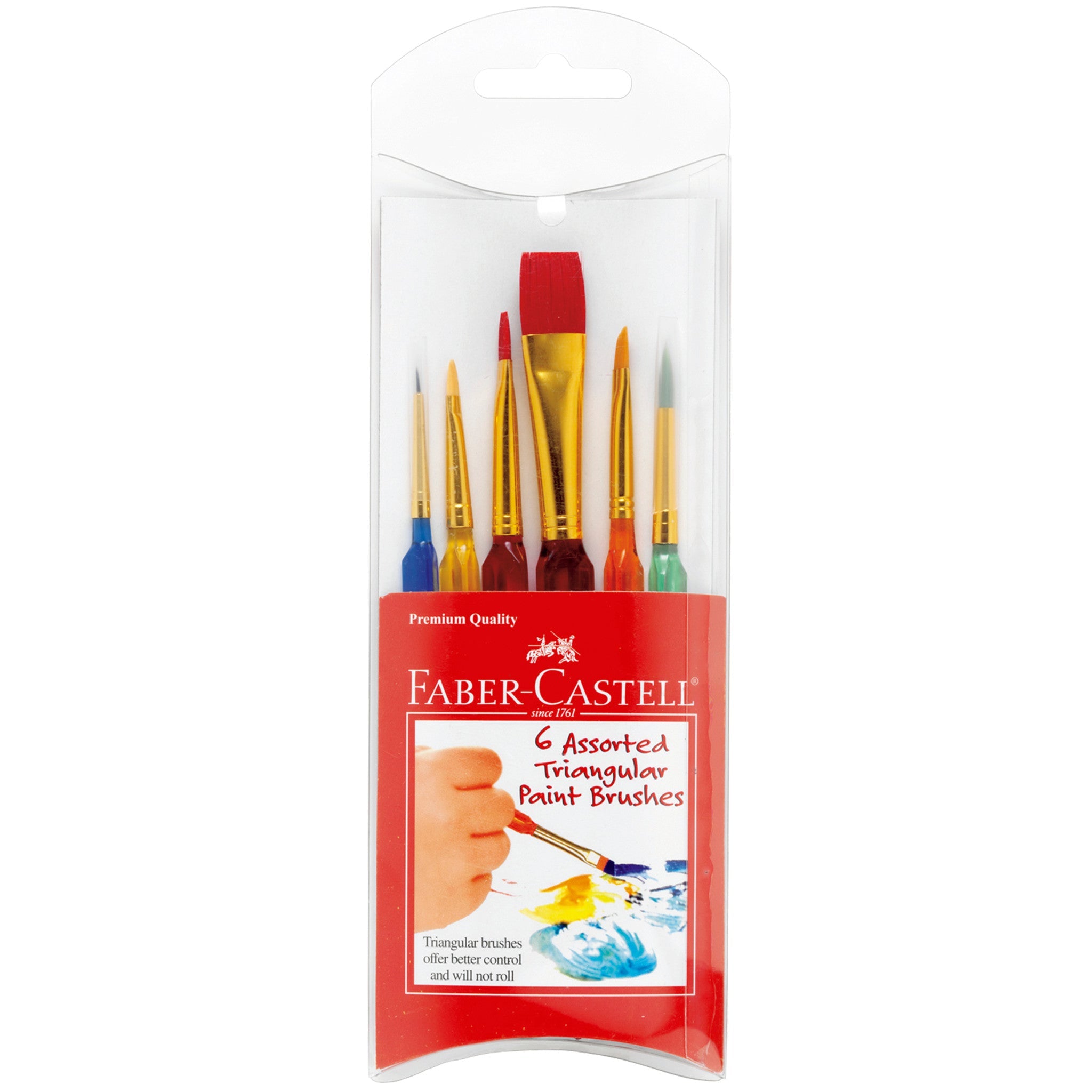 Triangular Paintbrushes, Assorted Sizes - Set of 6 - #FC14532