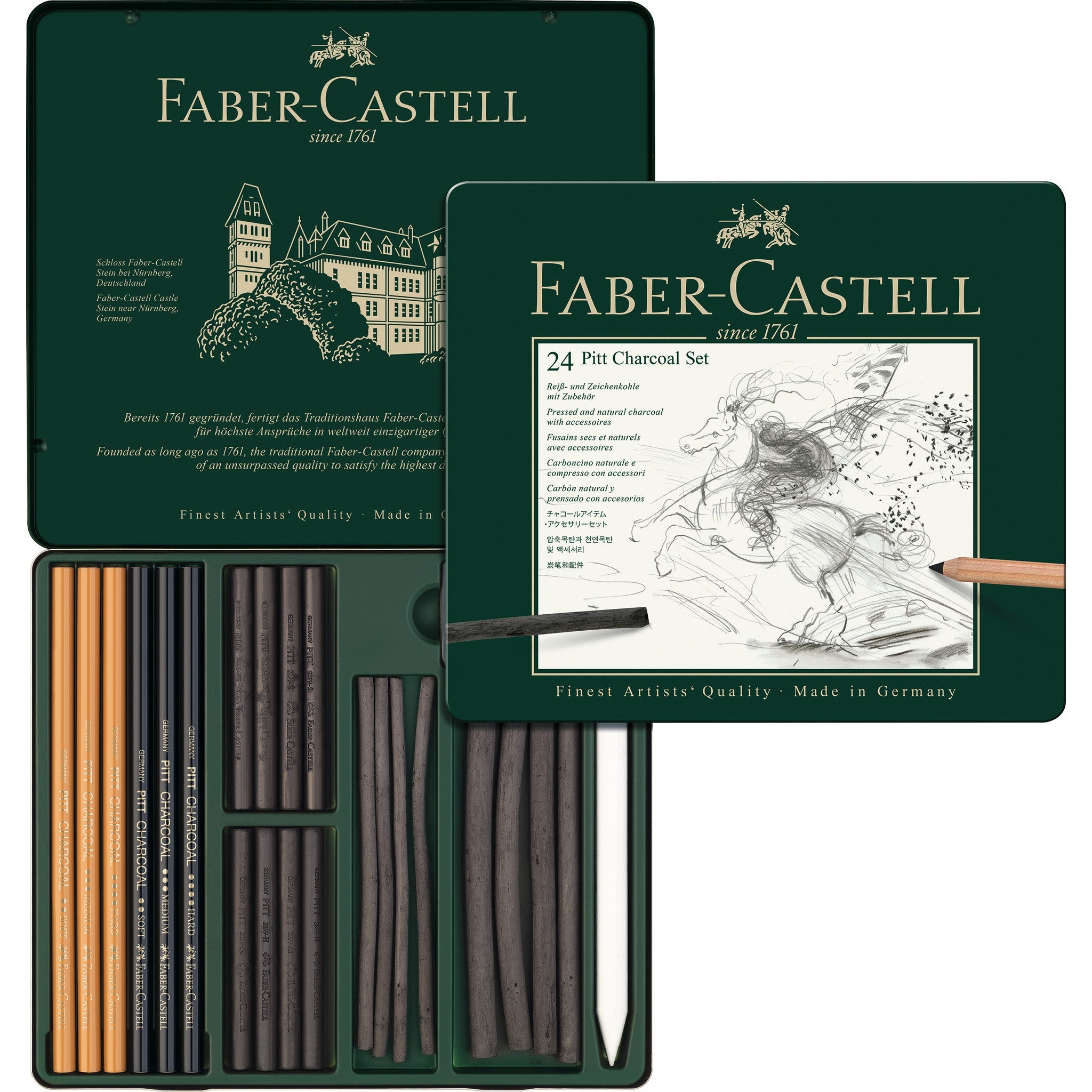 Pitt Charcoal Set, Tin of 24 - #FC112978