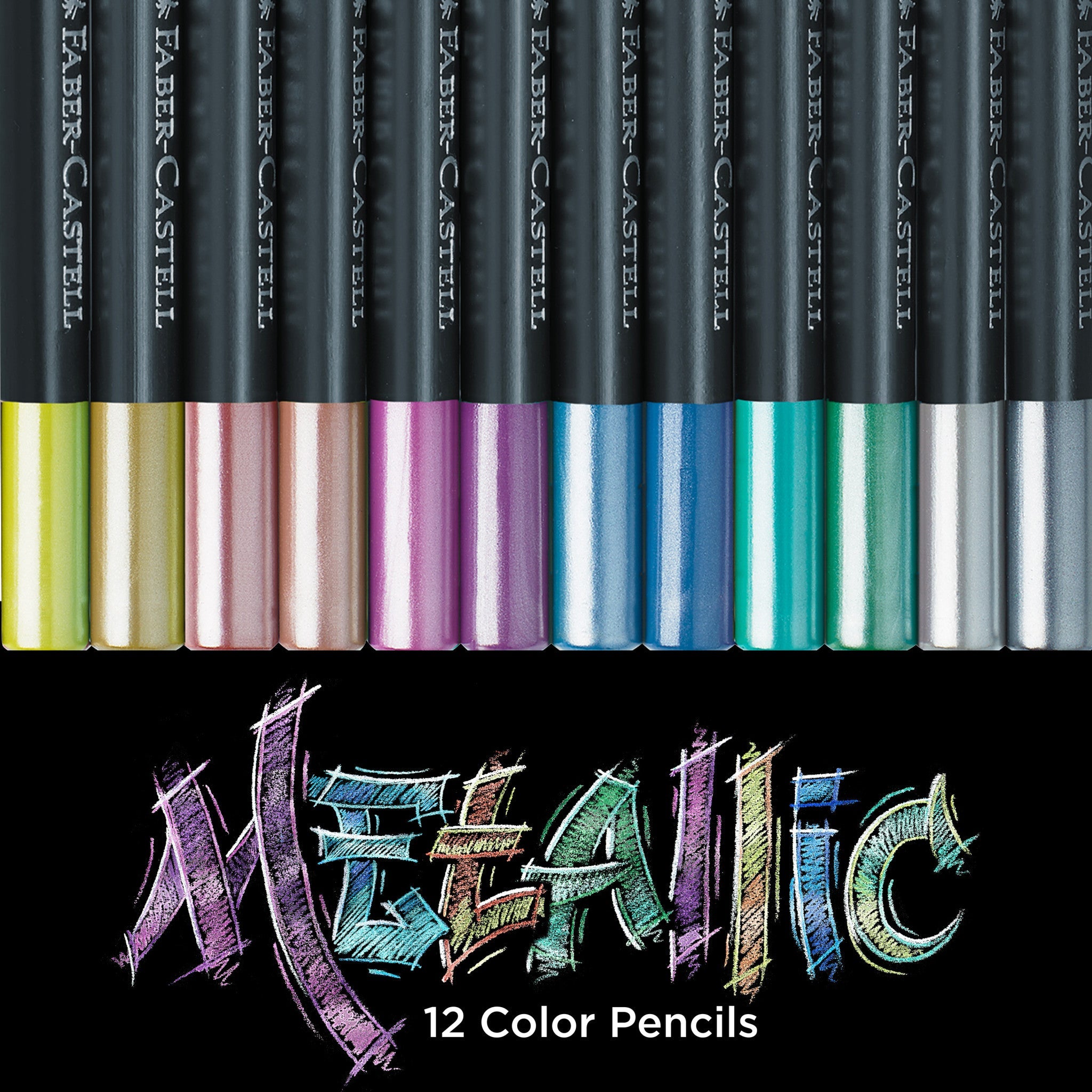 Black Edition Colored Pencils, Metallic - Box of 12 - #FC116415