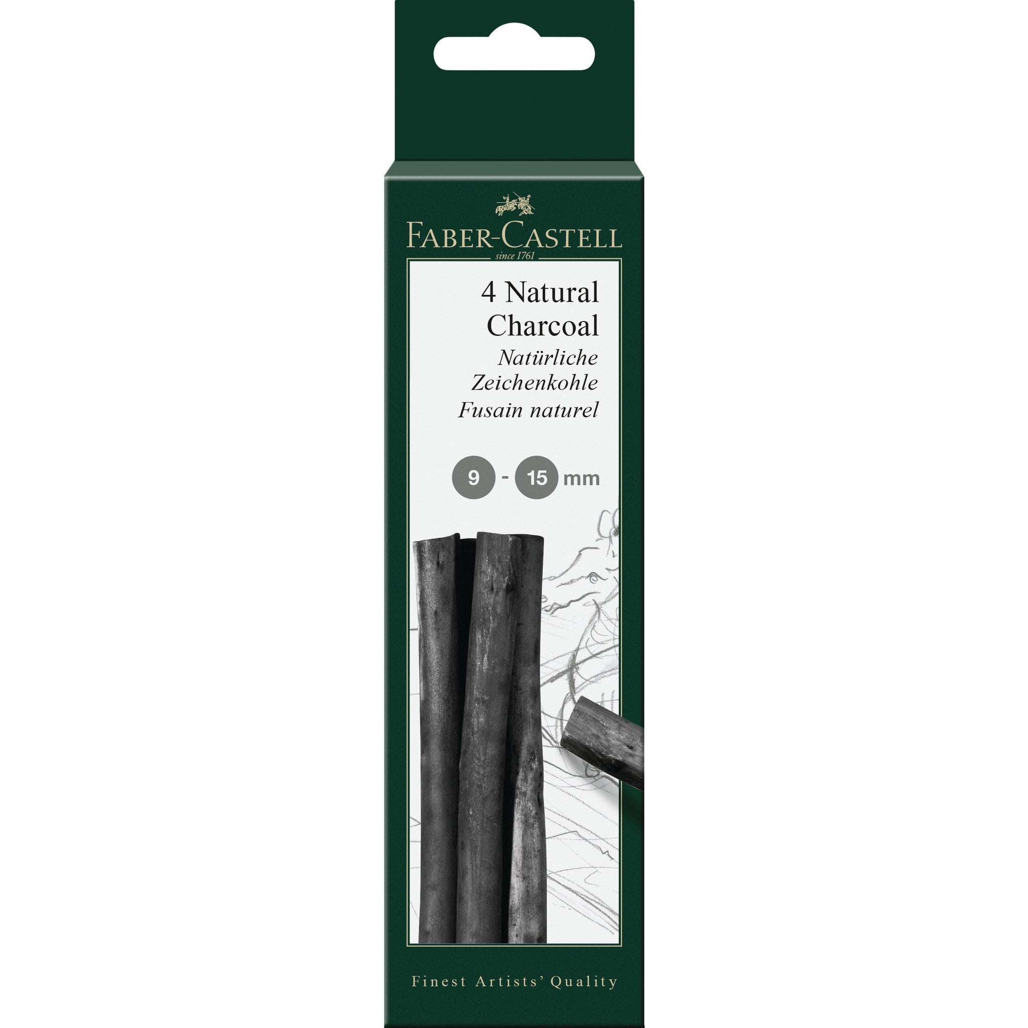 Pitt Natural Willow Charcoal Sticks, Box of 4 - #FC129498