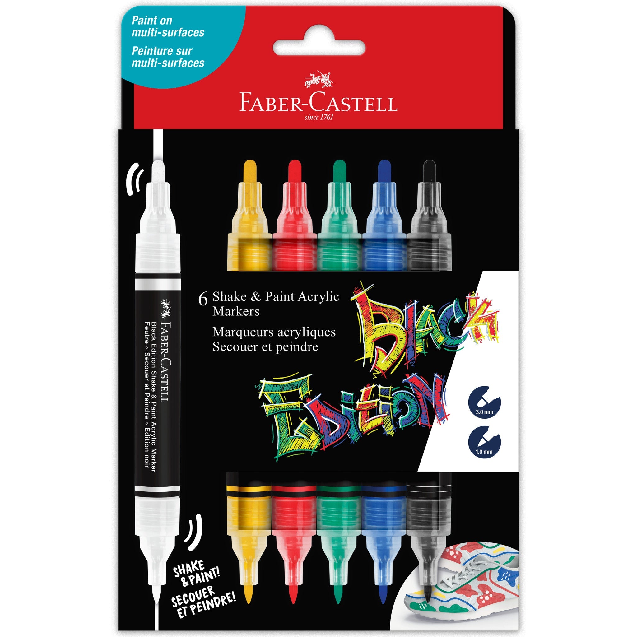 Black Edition Shake & Paint Markers - 6ct Classic - #FC285507
