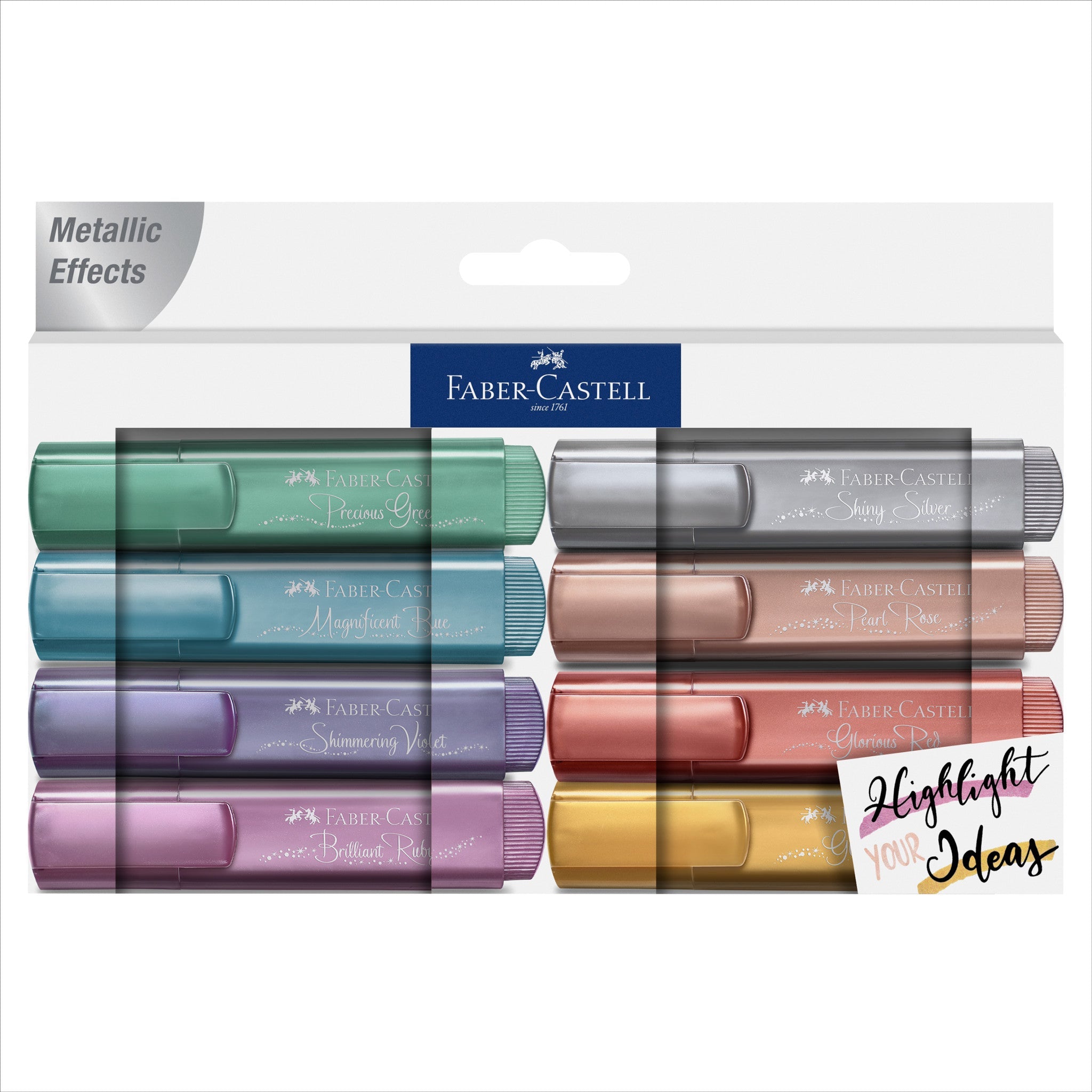 Highlighters, Metallic Colors - Box of 8 - #FC154625