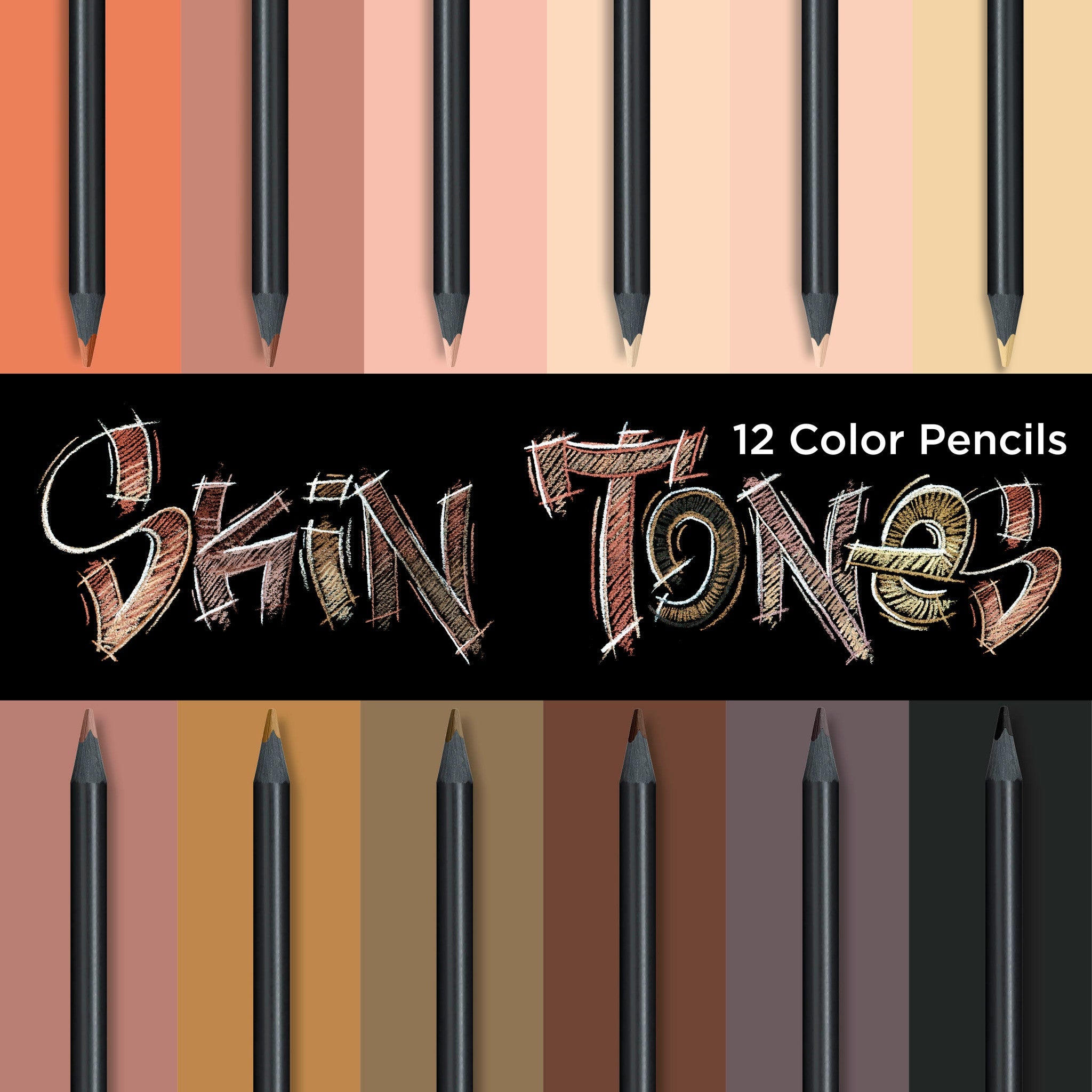 Black Edition Colored Pencils, Skin Tones - Box of 12 - #FC116414