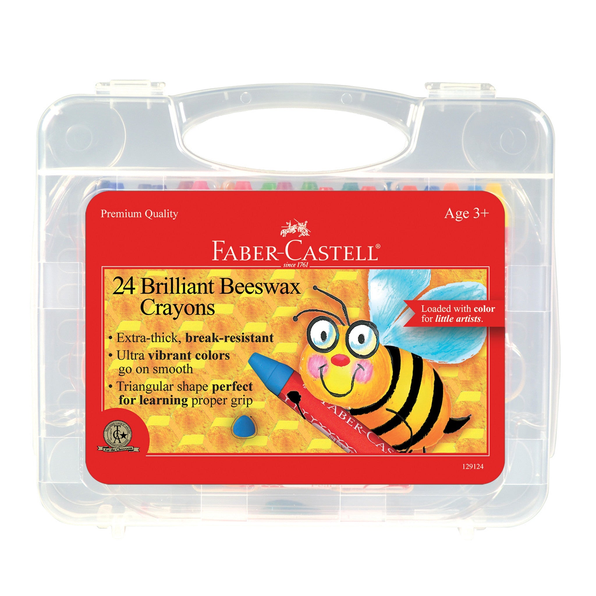 24 Brilliant Beeswax Crayons in Storage Case  - #FC129124